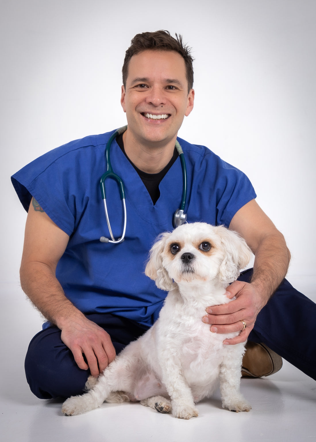 Dr Paul Ramos and Cookie the dog