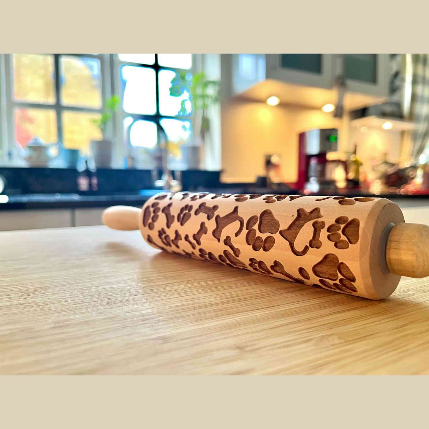 Rolling Pin + Cookie Cutter (Paws & Bones) Baking Set