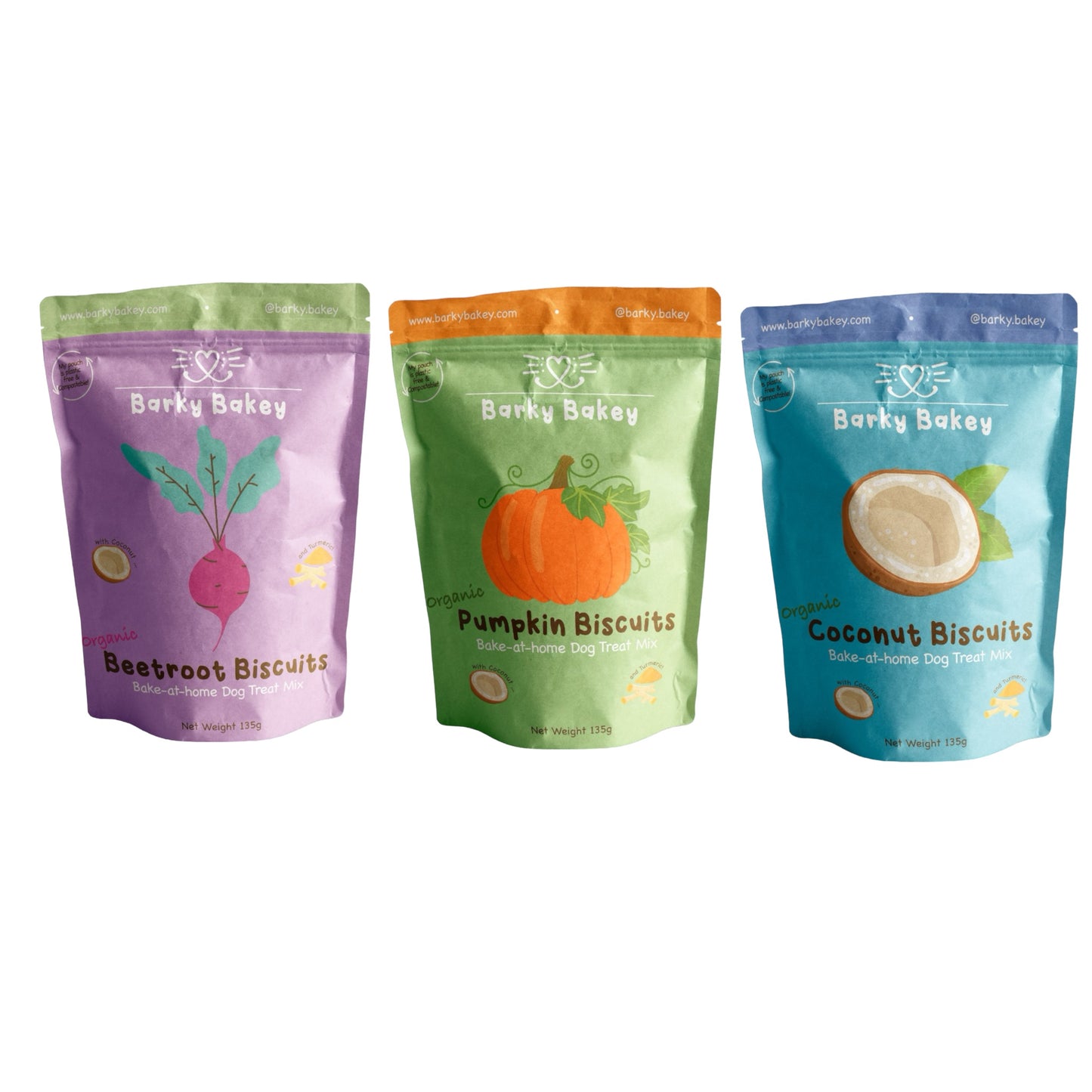 🎉Starter Pack - all 3 Flavours of Organic Baking Mix for Your Dog + free cookie cutter