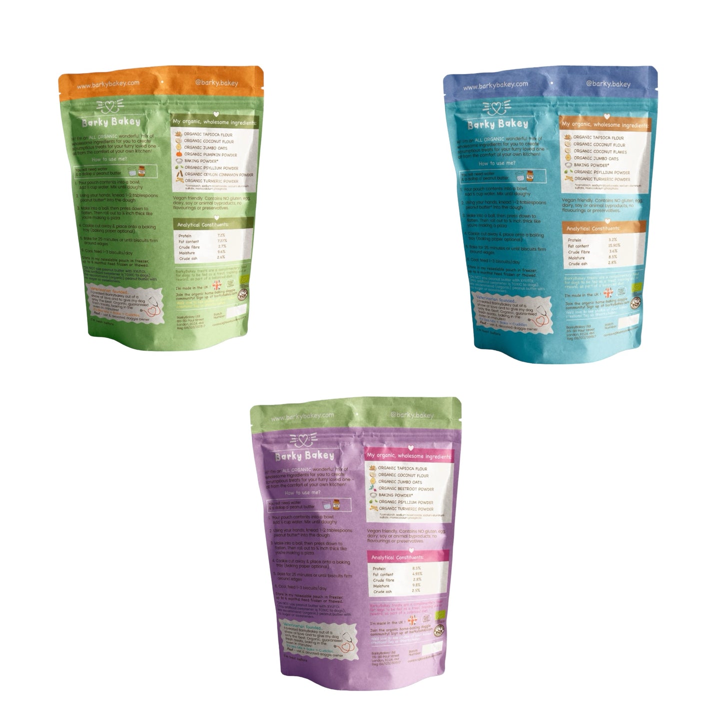 🎉Starter Pack - all 3 Flavours of Organic Baking Mix for Your Dog + free cookie cutter